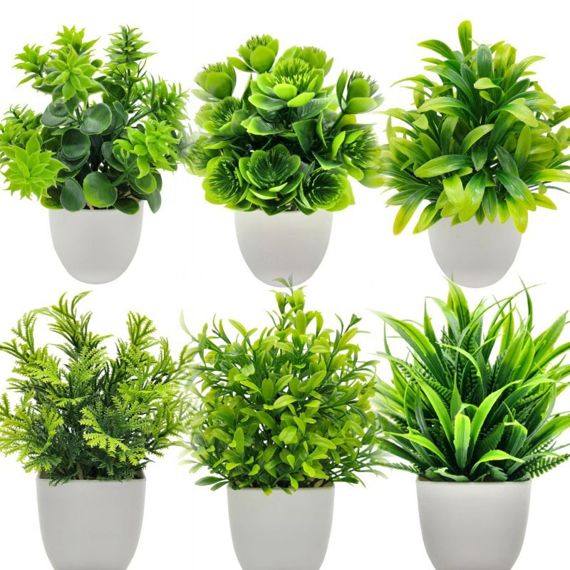 Bonsai Garden Accessories - Artificial Bonsai Green Fake Plant Potted