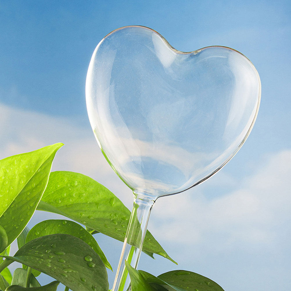 Bonsai Garden Accessories - 3Pcs Heart Shaped Glass Self Watering