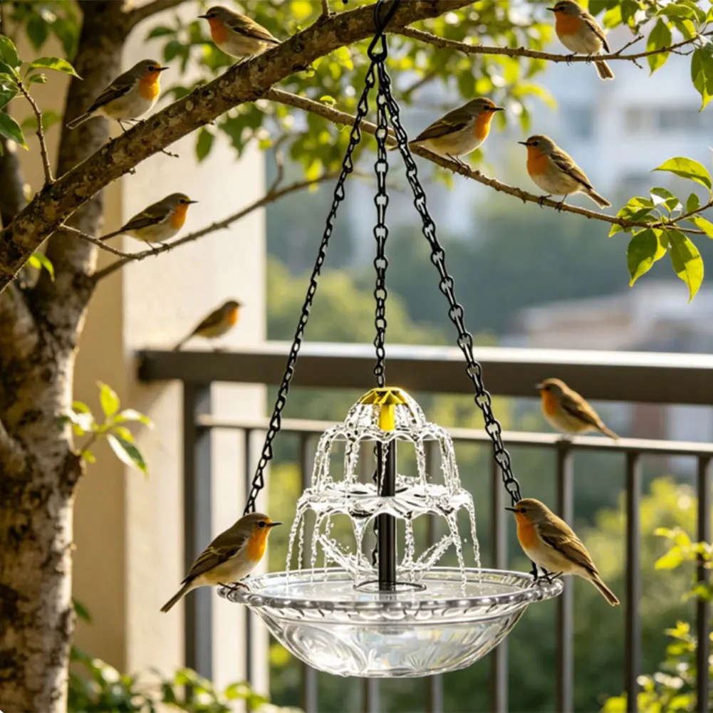 Hanging Solar Powered Birdbath - Bonsai Garden Backyard ulasan dan harga