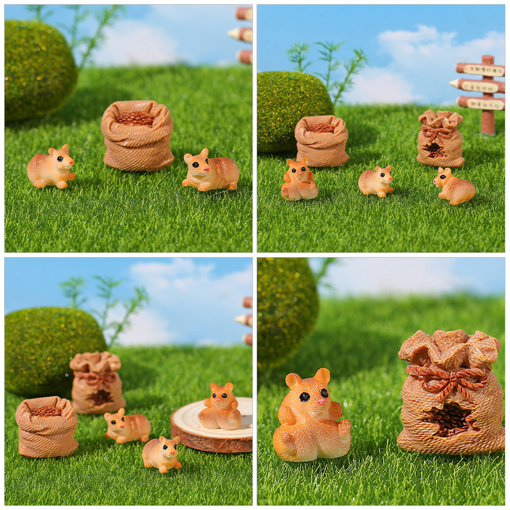 1Set Cute Resin Mini Rat Ornam - Bonsai Garden Backyard ulasan dan harga