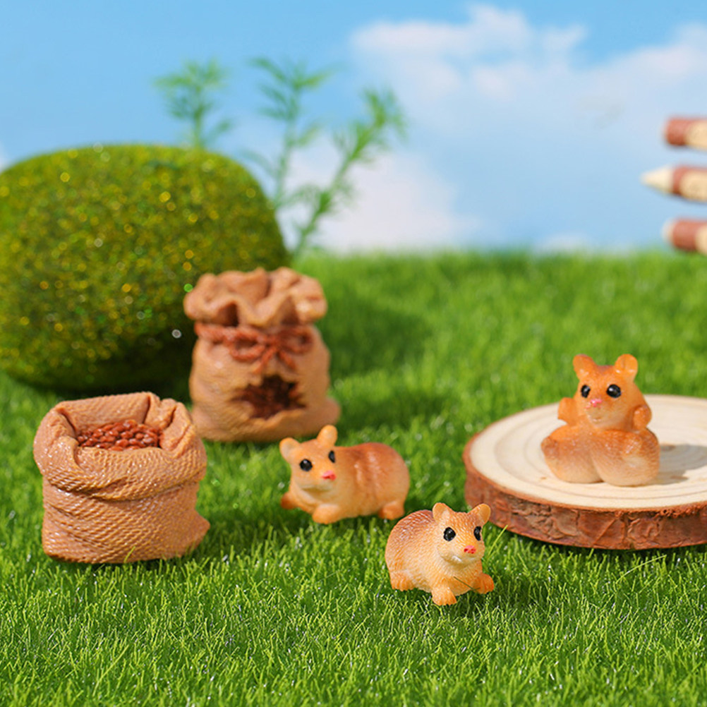 1Set Cute Resin Mini Rat Ornam - Bonsai Garden Backyard ulasan dan harga