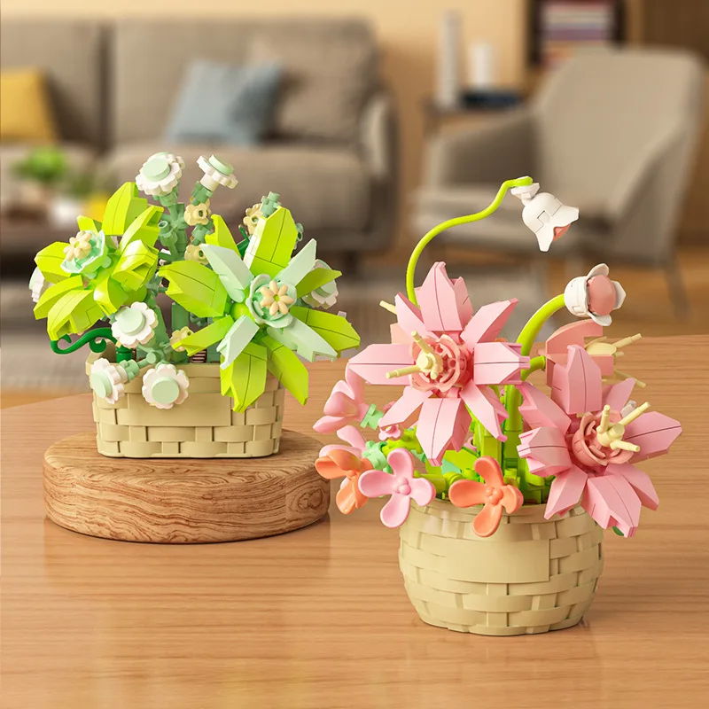 DIY MOC Potted Rose Sunflower  - Bonsai Garden Lego ulasan dan harga