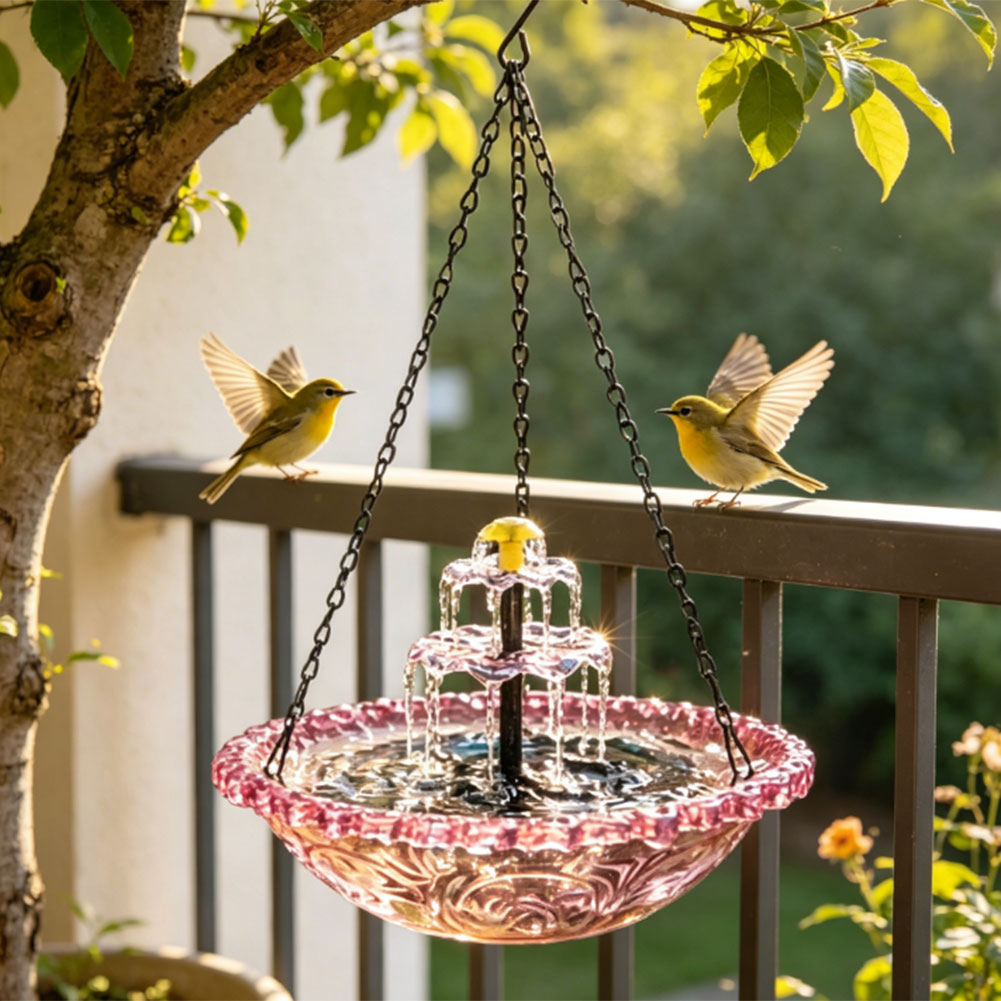 Hanging Solar Powered Birdbath - Bonsai Garden Backyard ulasan dan harga